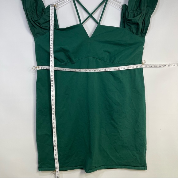 NWOT Eloquii Eden Off Shoulder LS Stretch Cotton Sheath Dress in Green Sz 24 - Picture 6 of 9